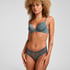 V-shaped Brazilian knickers mesh, Blue
