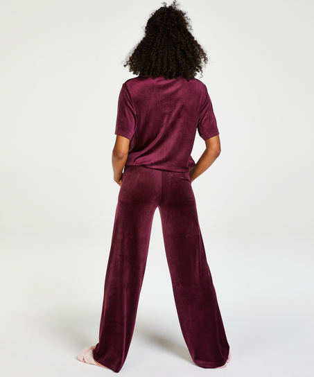 Tall Velours Pyjama Bottoms, Purple