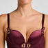 Avela Padded Underwired Longline Push-Up Bra, Red