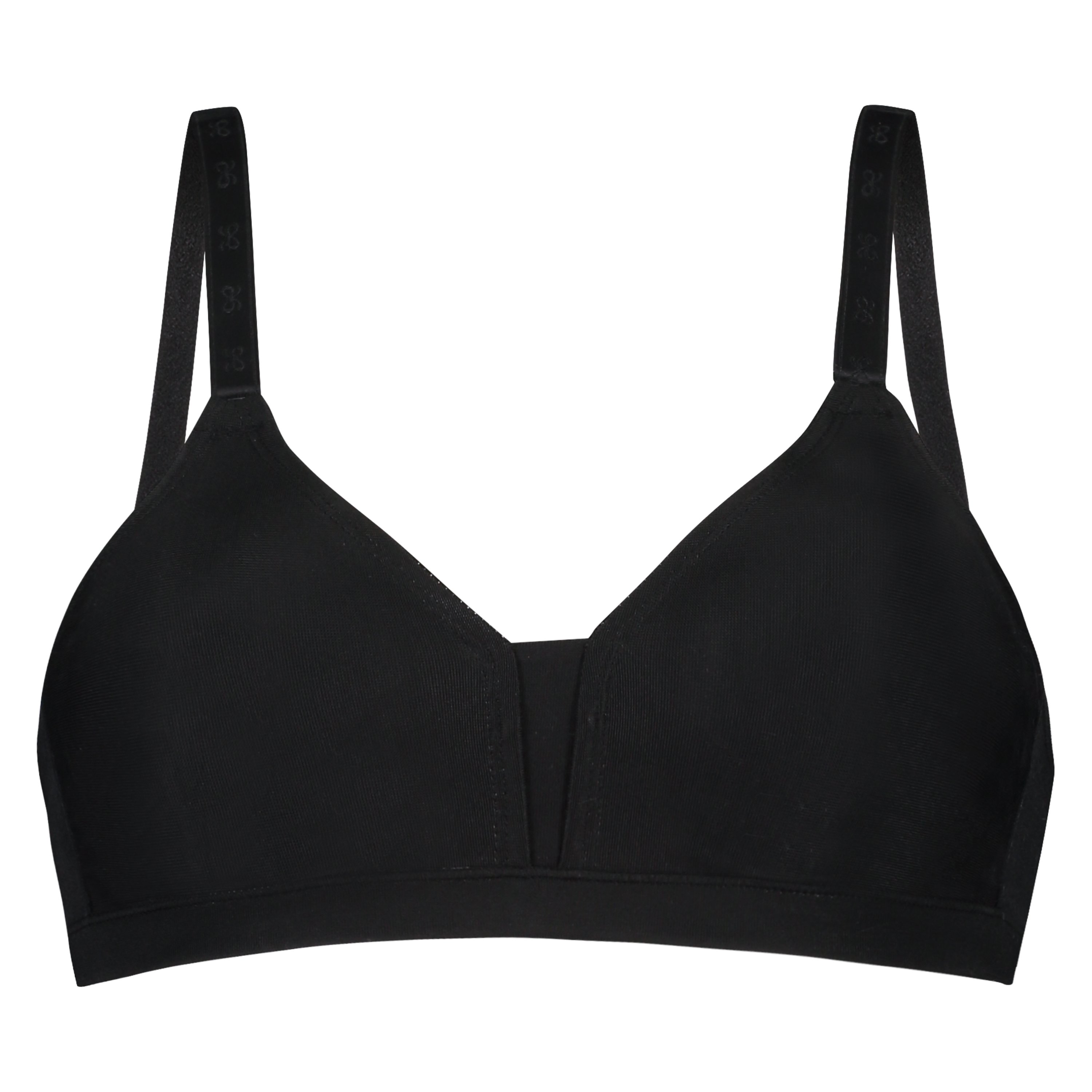 Non-Padded Non-Underwired Bra, Black, main