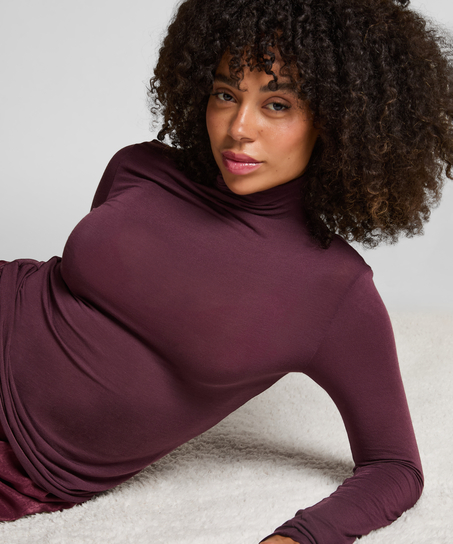 super soft Turtleneck Shirt with Cashmere, Purple