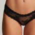 V-shaped Brazilian knickers mesh, Black