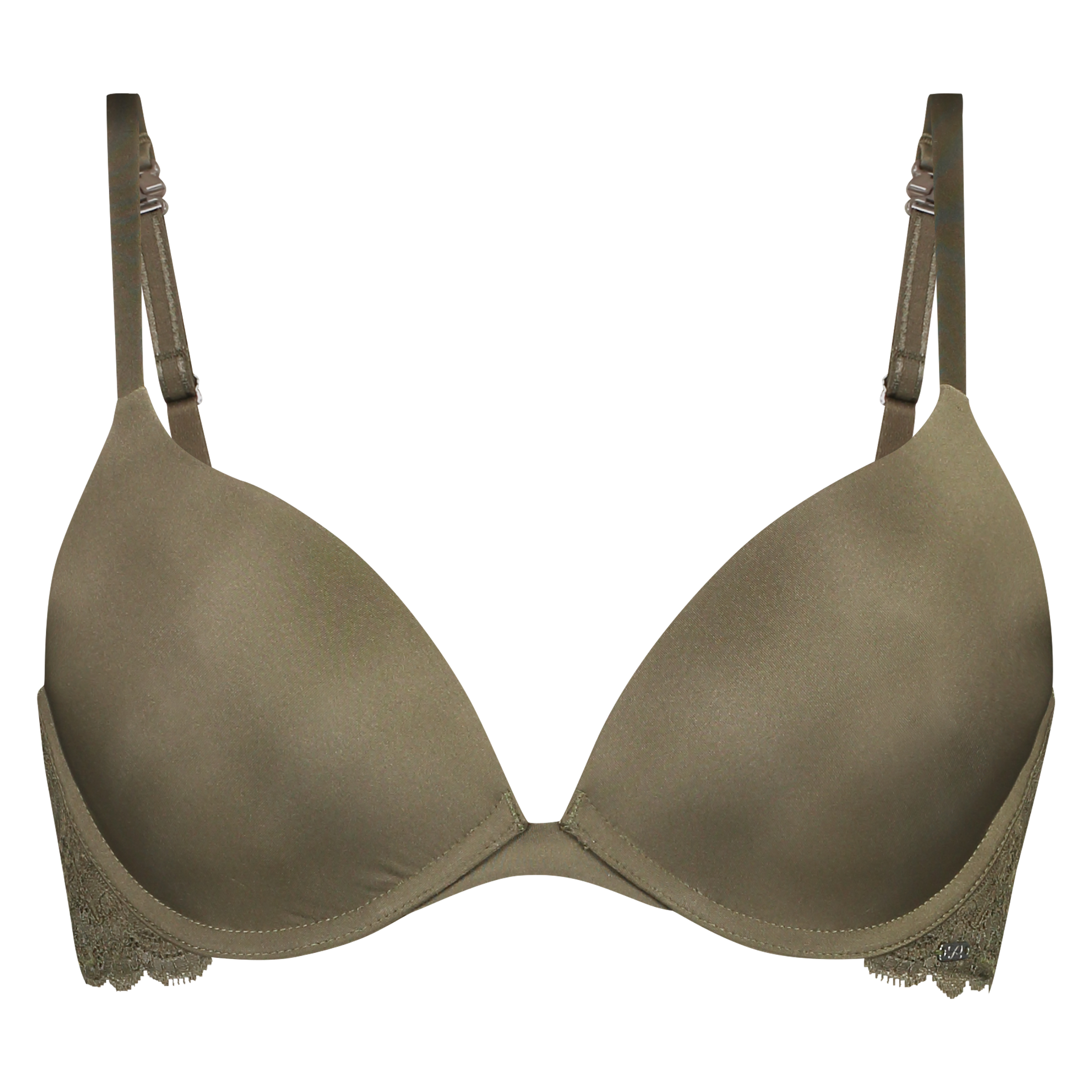 Angie Padded Underwired Push-Up Bra, Green, main