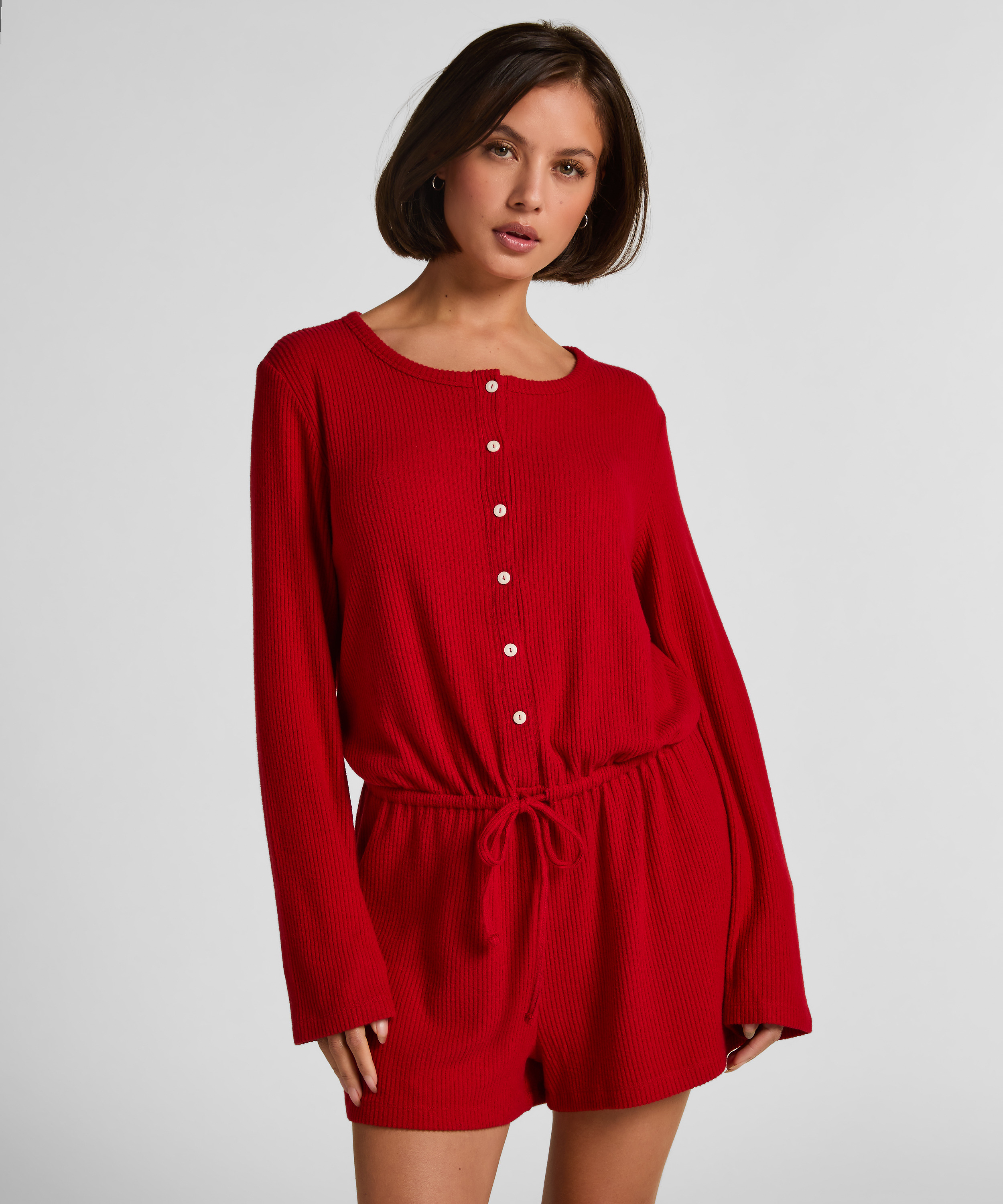 Onesie Short Jersey Rib, Red, main