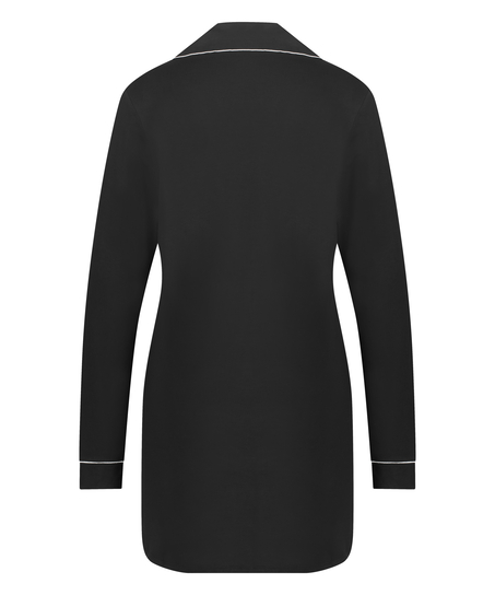 Essential Jersey Shirtdress, Black