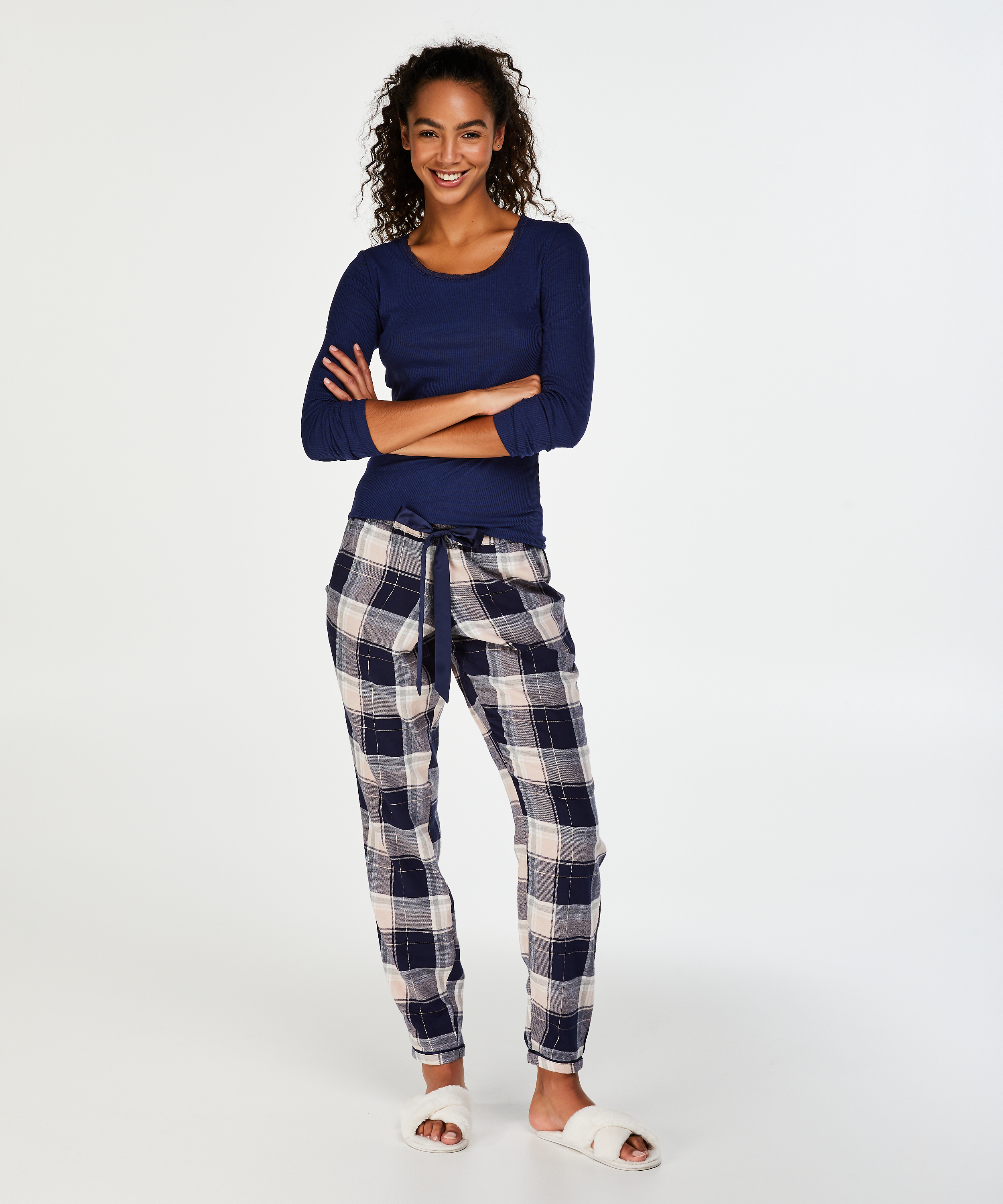 Check Pyjama Pants, Blue, main