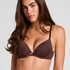 Plunge Padded Underwired Bra, Brown