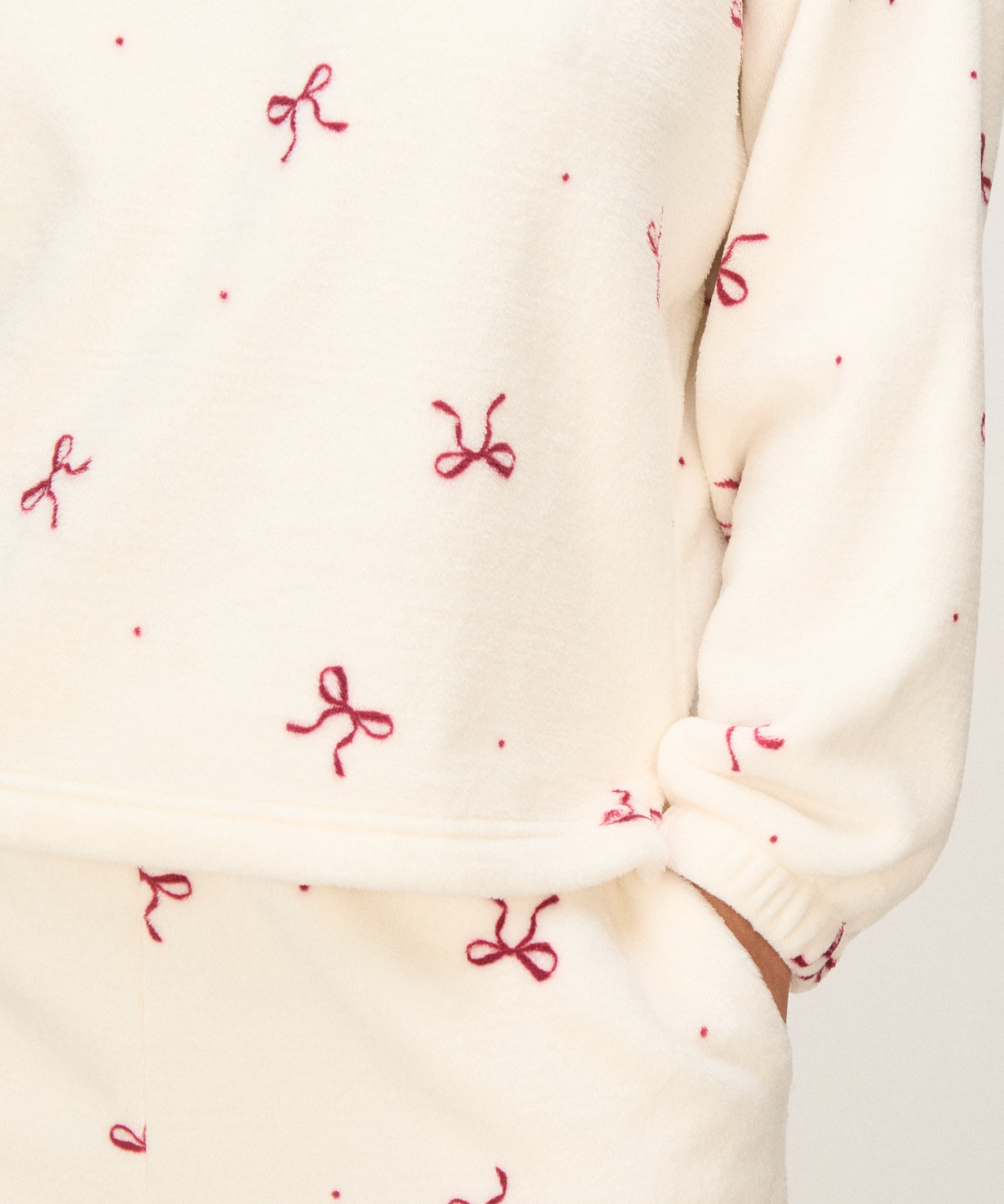 Pyjamaset Fleece, White, main