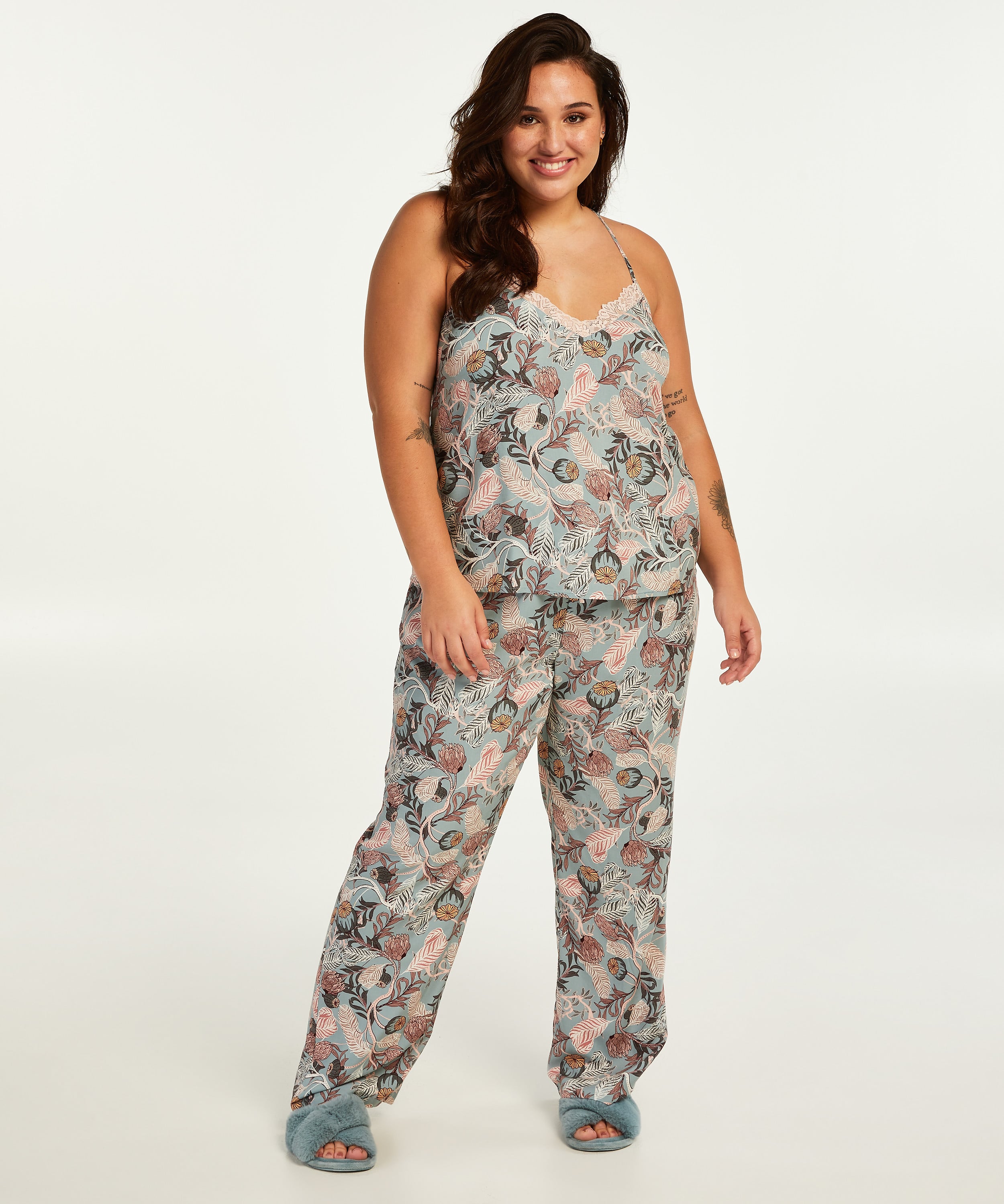 woven tapered Pyjama Pants, Gray, main