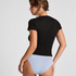 Ribbed Crew Neck Short-Sleeved Pyjama Top, Black