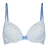Plunge Padded Underwired Bra, Blue