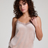 Velours Lace Cami Top, Beige