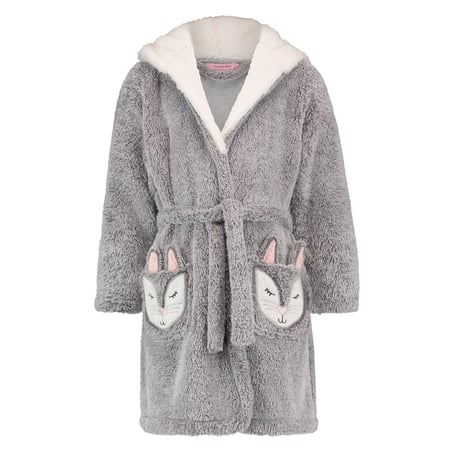 Kids Fleece Bathrobe, Gray