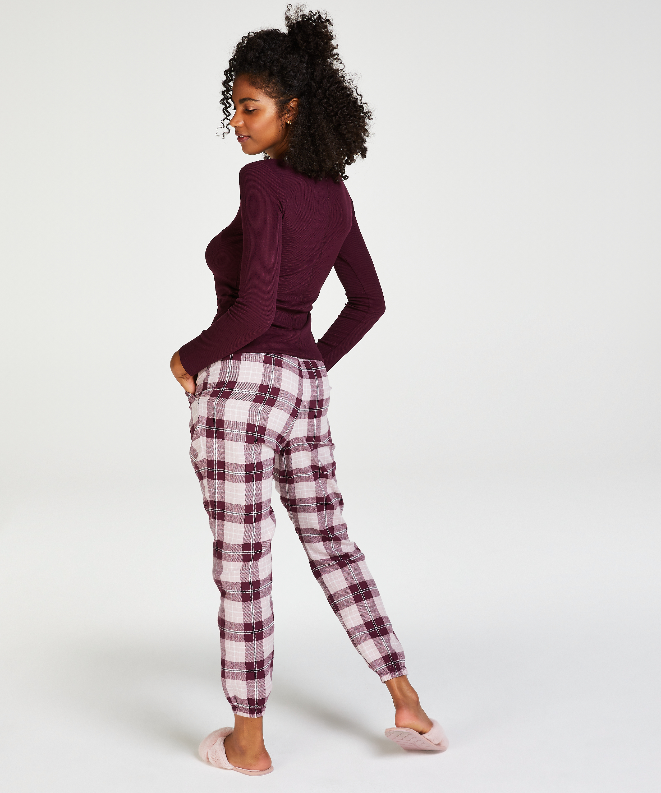 Long-Sleeved Pyjama Top, Purple, main