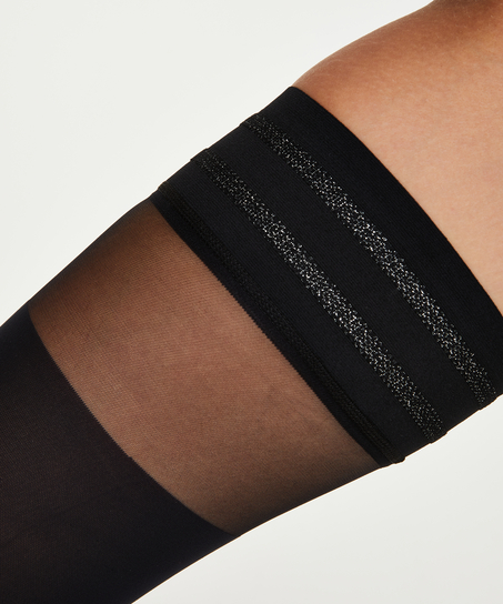 Davy Top 50 Denier Lurex Hold-Ups, Black