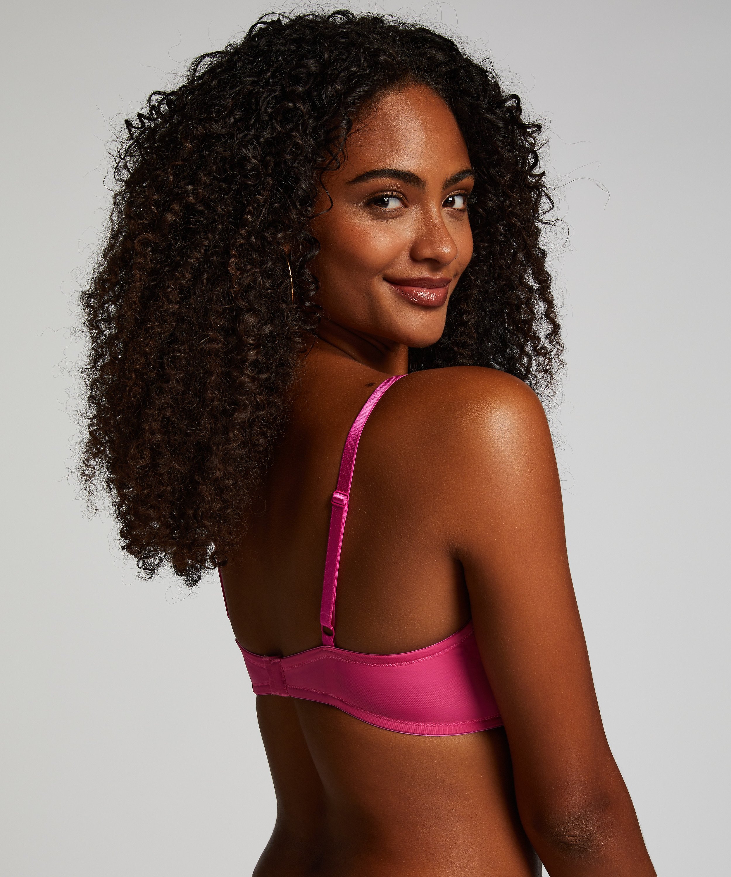 Plunge Padded Underwired Bra, Pink, main