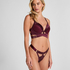 Colette Padded Underwired Longline Push-Up Bra, Purple