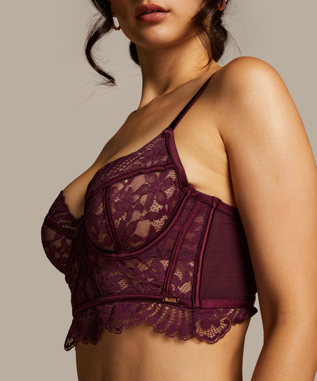 Jamie Non-Padded Underwired Longline Bra, Purple