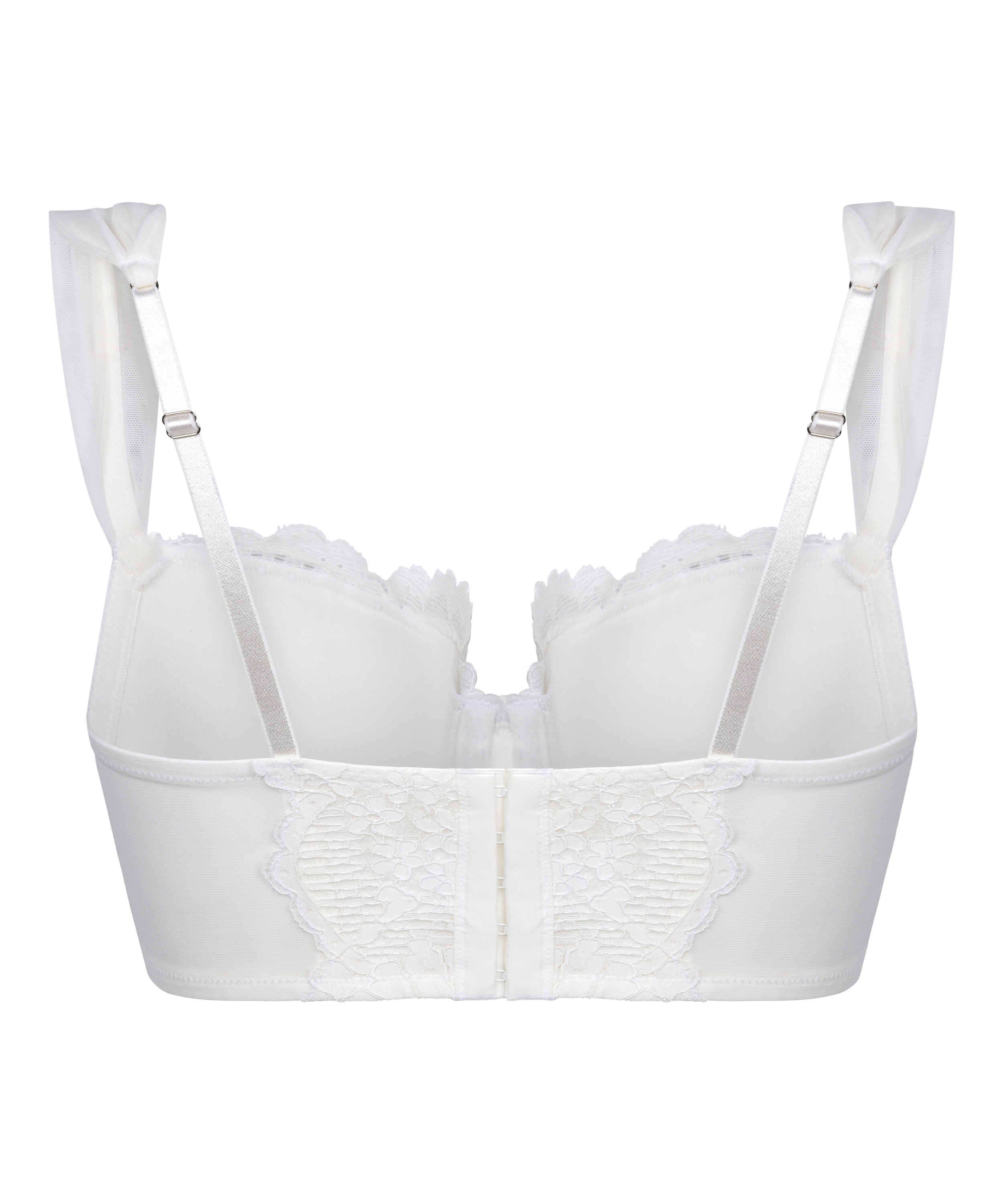 Whitney Padded Underwired Longline Bra, White, main