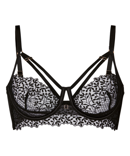 Kristina Non-Padded Underwired Longline Bra, Black