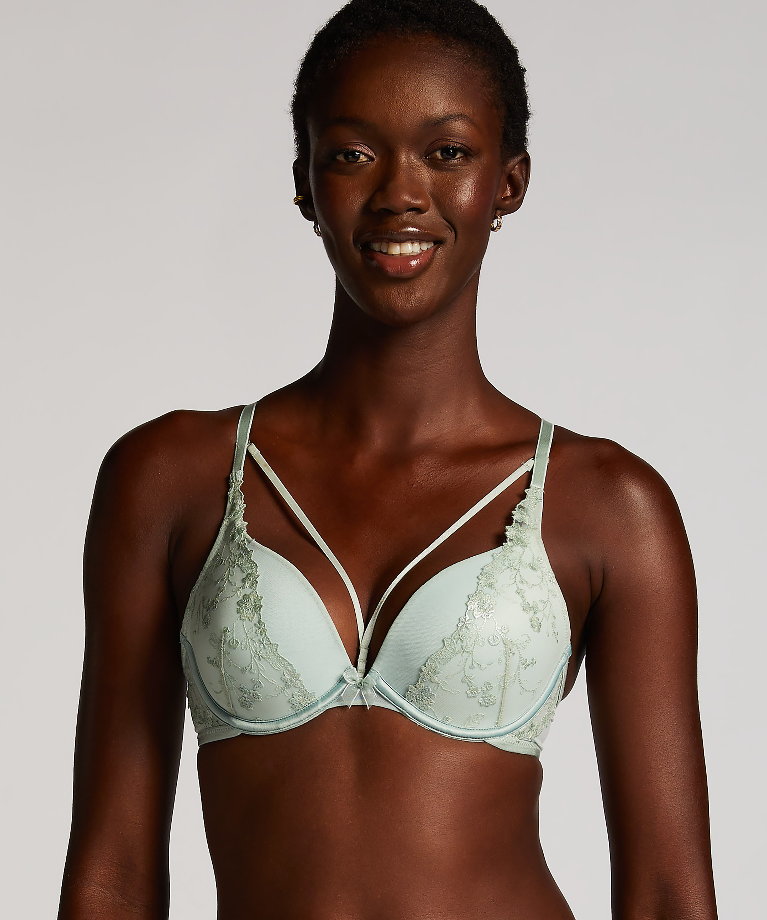 Lillia Padded Push-Up Underwired Bra, Green, main