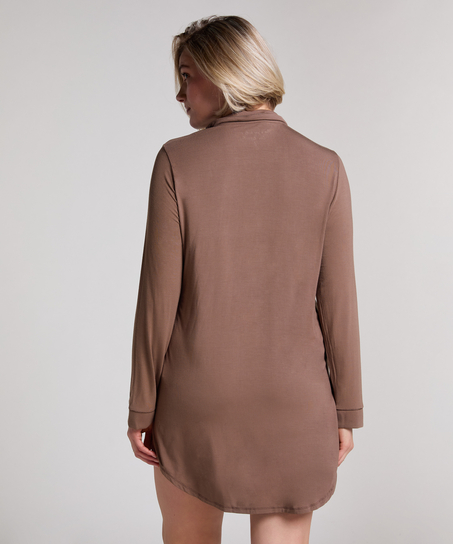 Essential Jersey Shirtdress, Brown