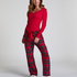 Top V-neck long sleeves, Red