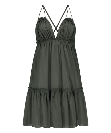 Tiered beach dress, Green