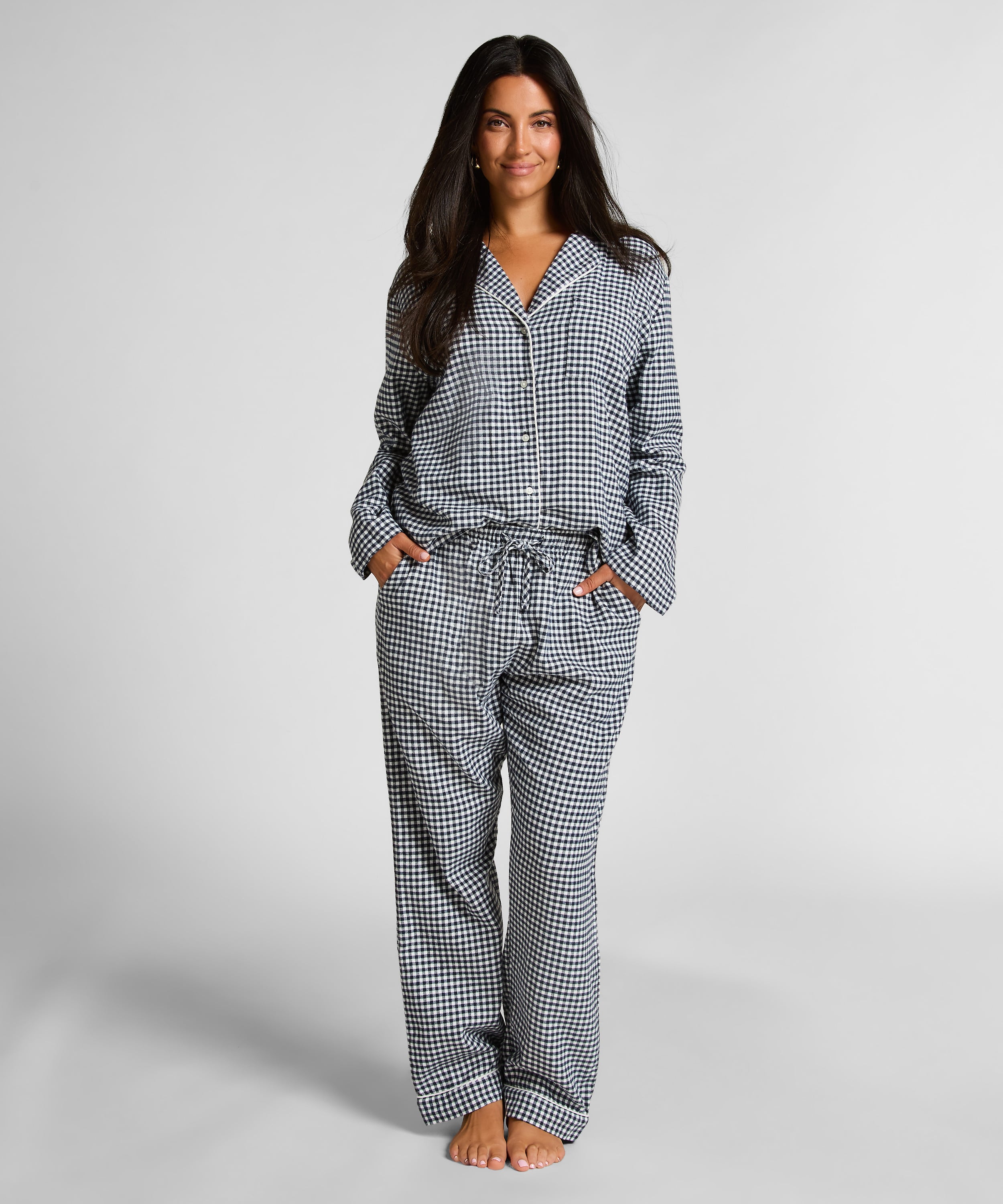 Flannel Pyjama Pants, Blue, main