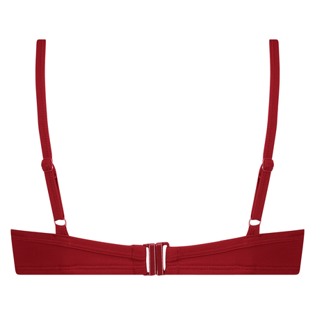 Pagoda non-padded underwired bikini top, Red