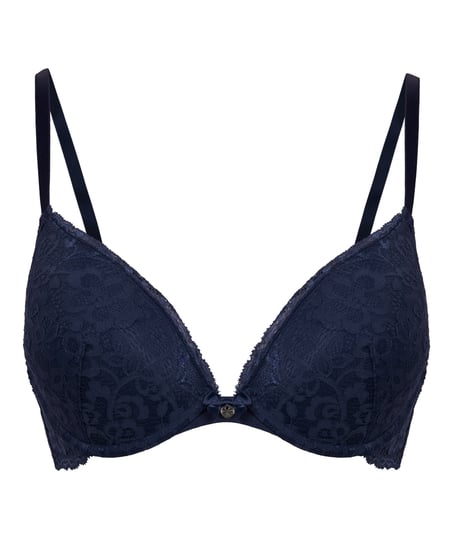 Marine Padded Push-Up Underwired Bra, Blue