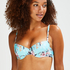 Bea padded underwired bikini top, Blue