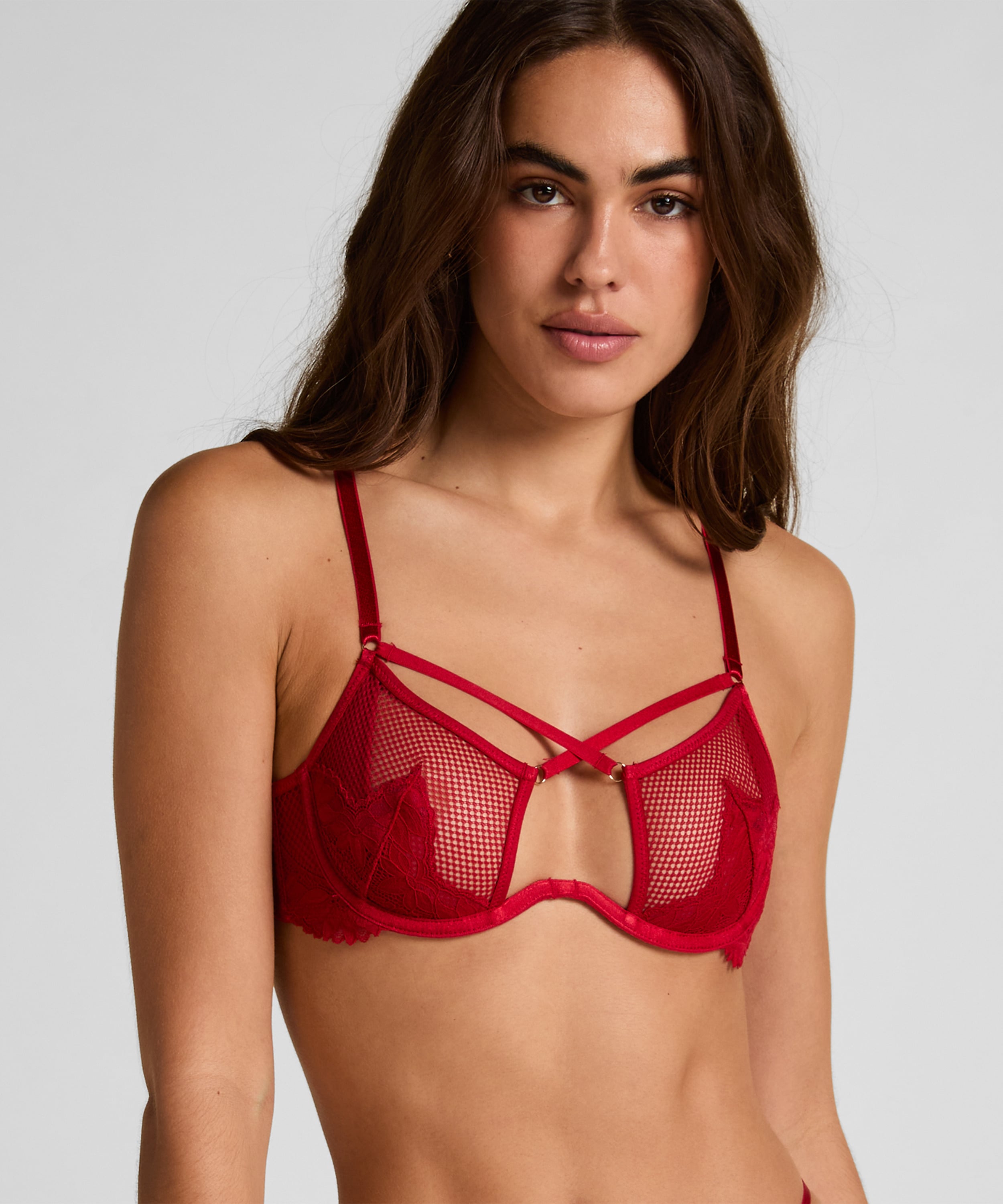 Milana Non-Padded Underwired Bra, Red, main