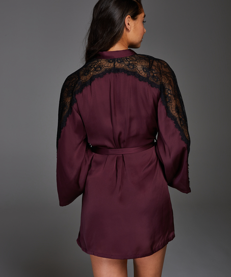 Nadia Satin Kimono, Red