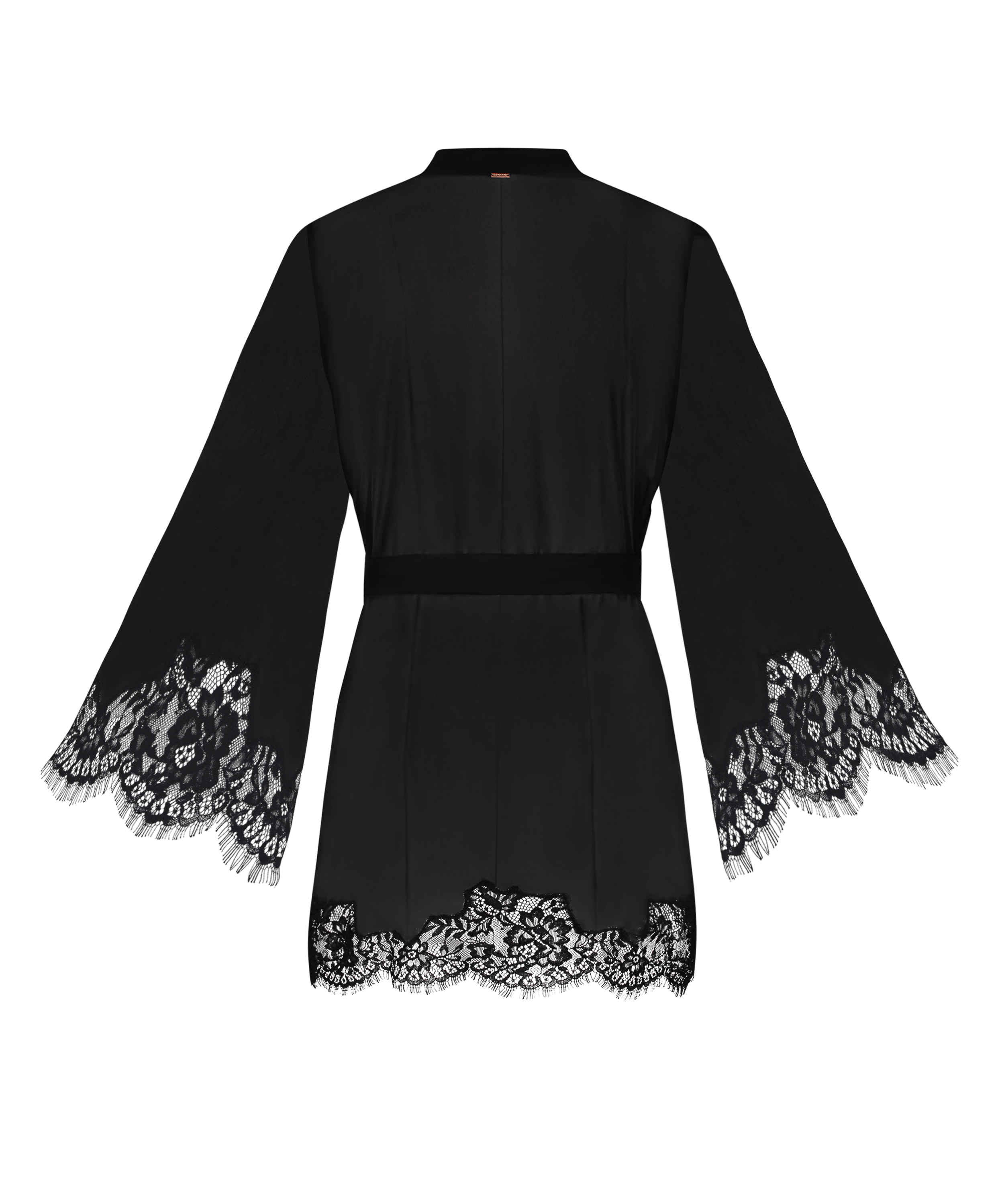 Satin Kimono, Black, main