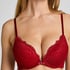Marine Padded Push-Up Underwired Bra, Red