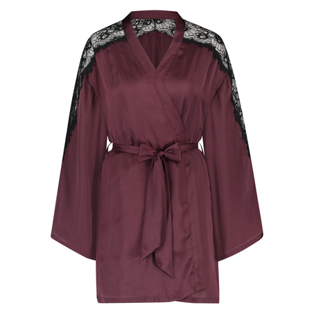 Nadia Satin Kimono, Red