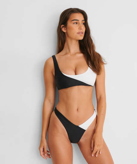 High-cut Rio bikini bottoms 2Tone HKM x NA-KD, White