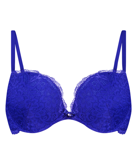 Marine Padded Push-Up Underwired Bra, Blue