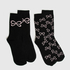 2 Pairs Cotton Socks, Gray