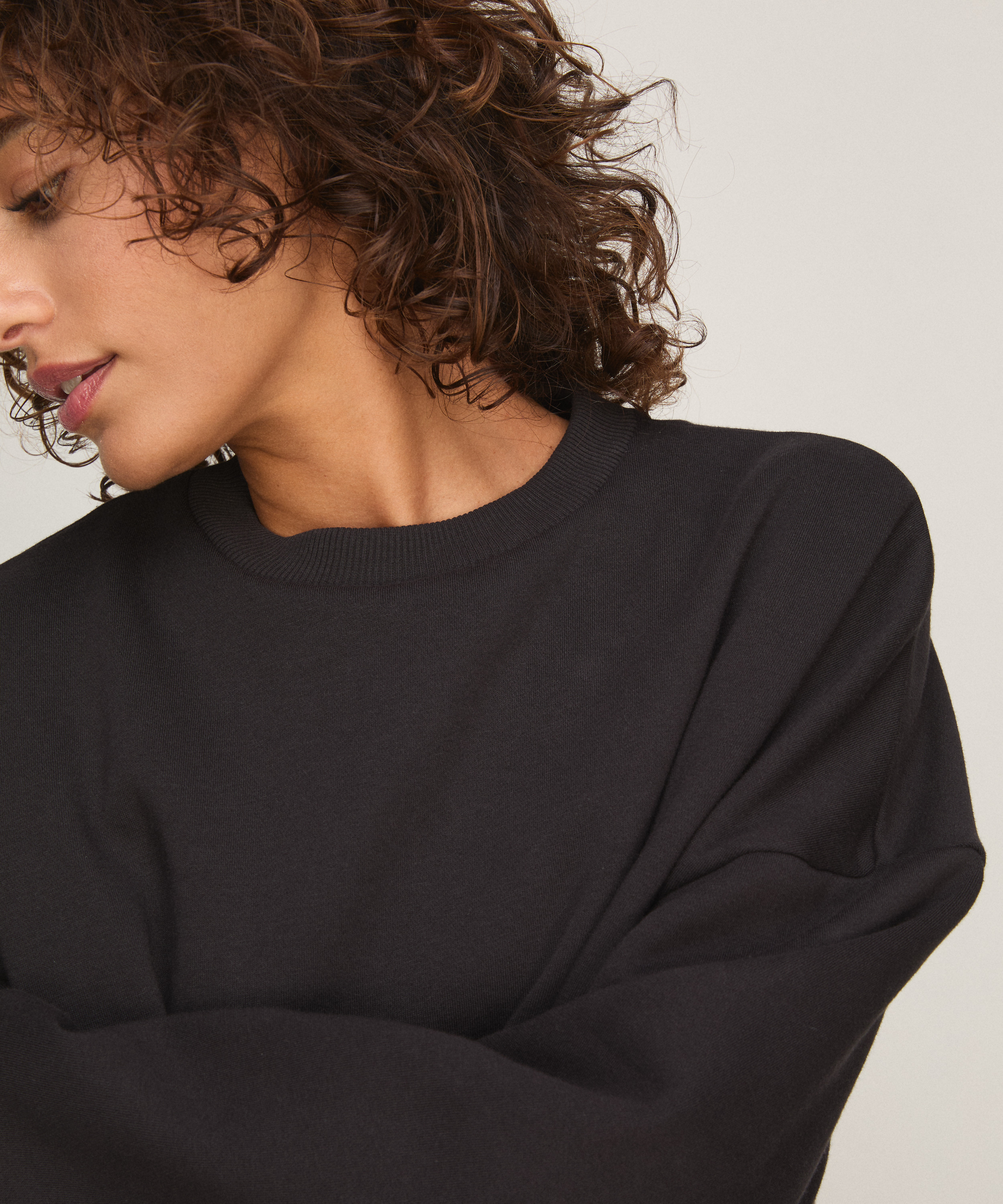 Top Crew Brushed Sweat, Black, main