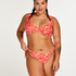 Paisley non-padded underwired bikini top, Red