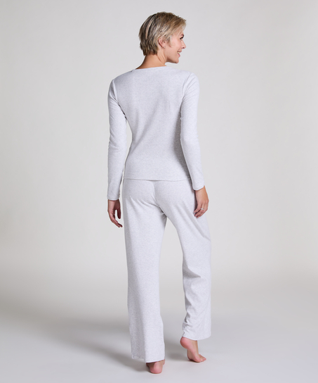 Pyjama top Pointelle, Gray