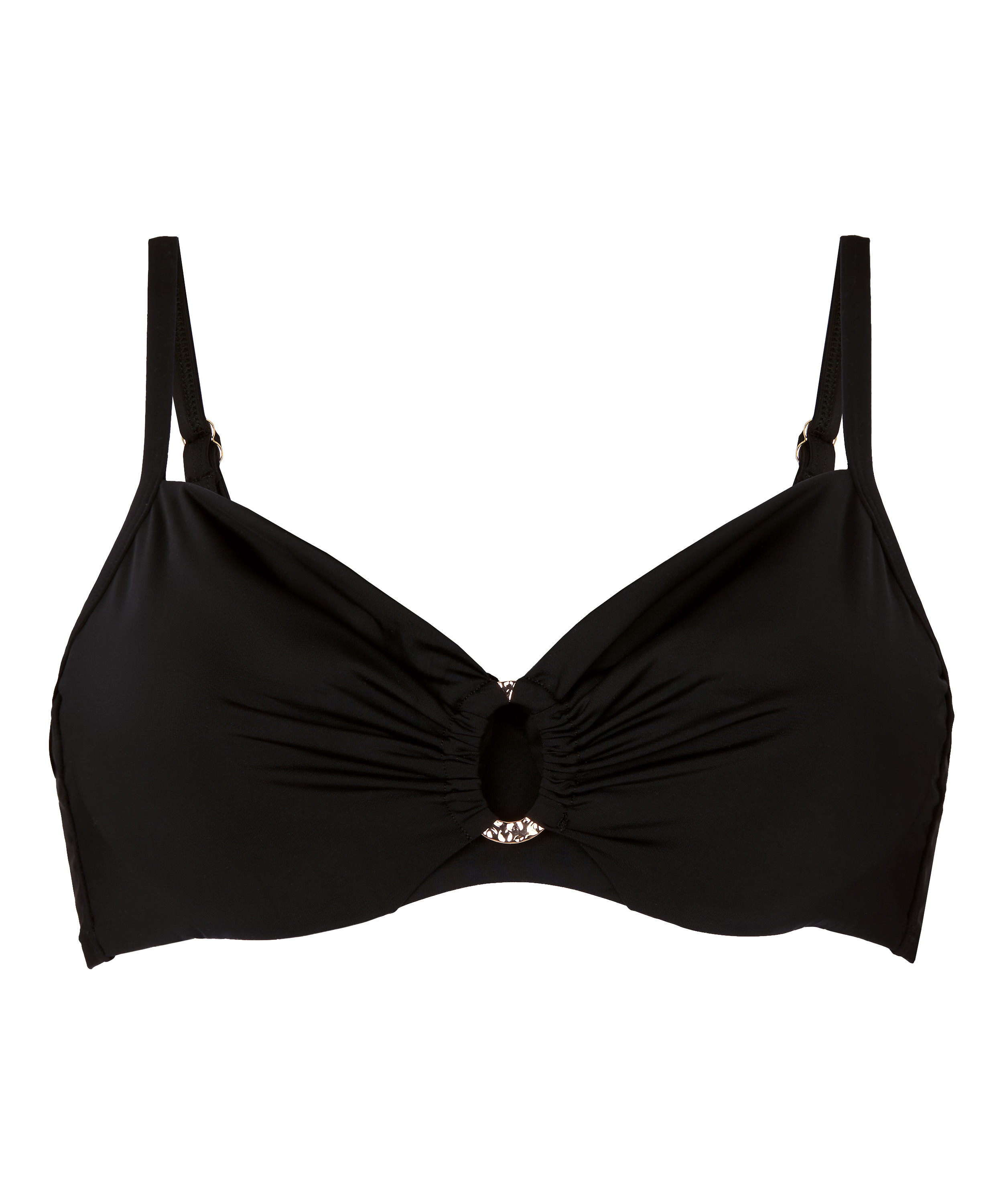 Luxe Non-Padded Underwired Bikini Top, Black, main