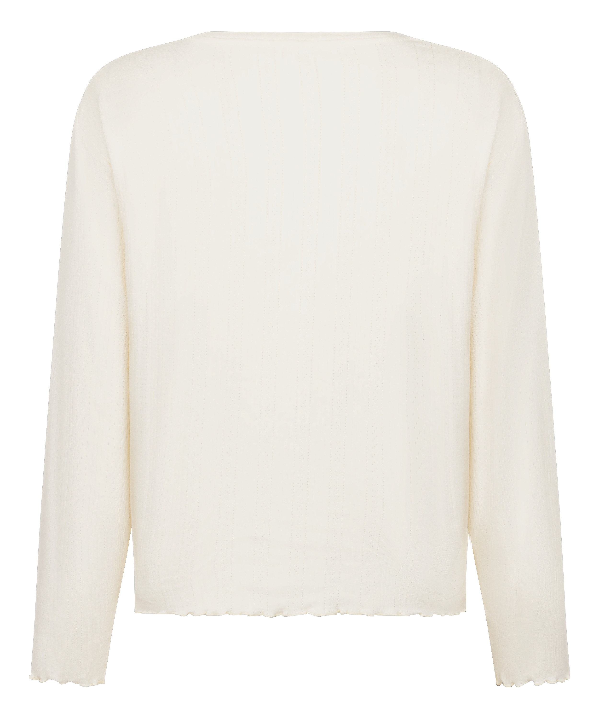Pyjama Top Loose Pointelle, White, main