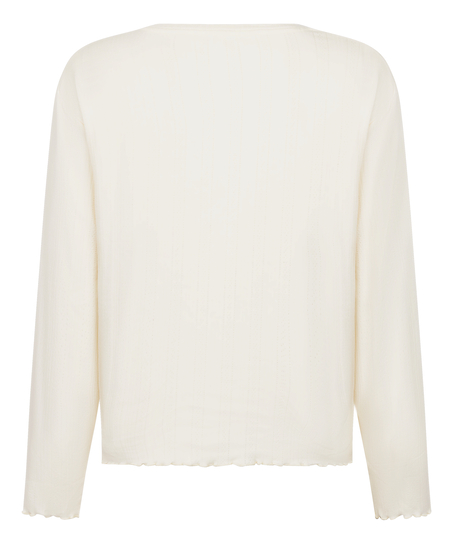 Pyjama Top Loose Pointelle, White