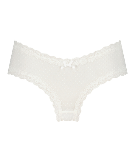 V-shaped Brazilian knickers mesh, White
