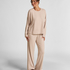 Jersey Long-Sleeved Pyjama Top, Beige