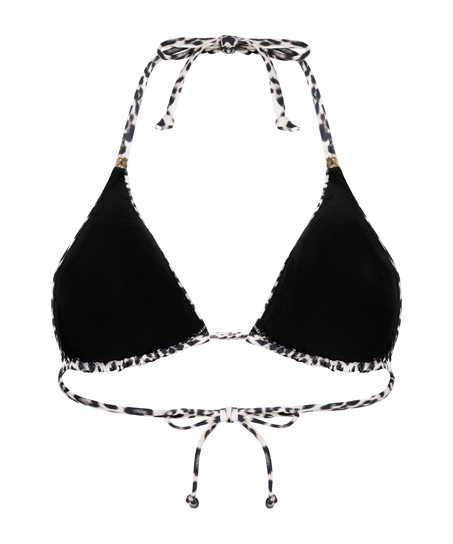 Triangle Bikini Top Leopard, Black