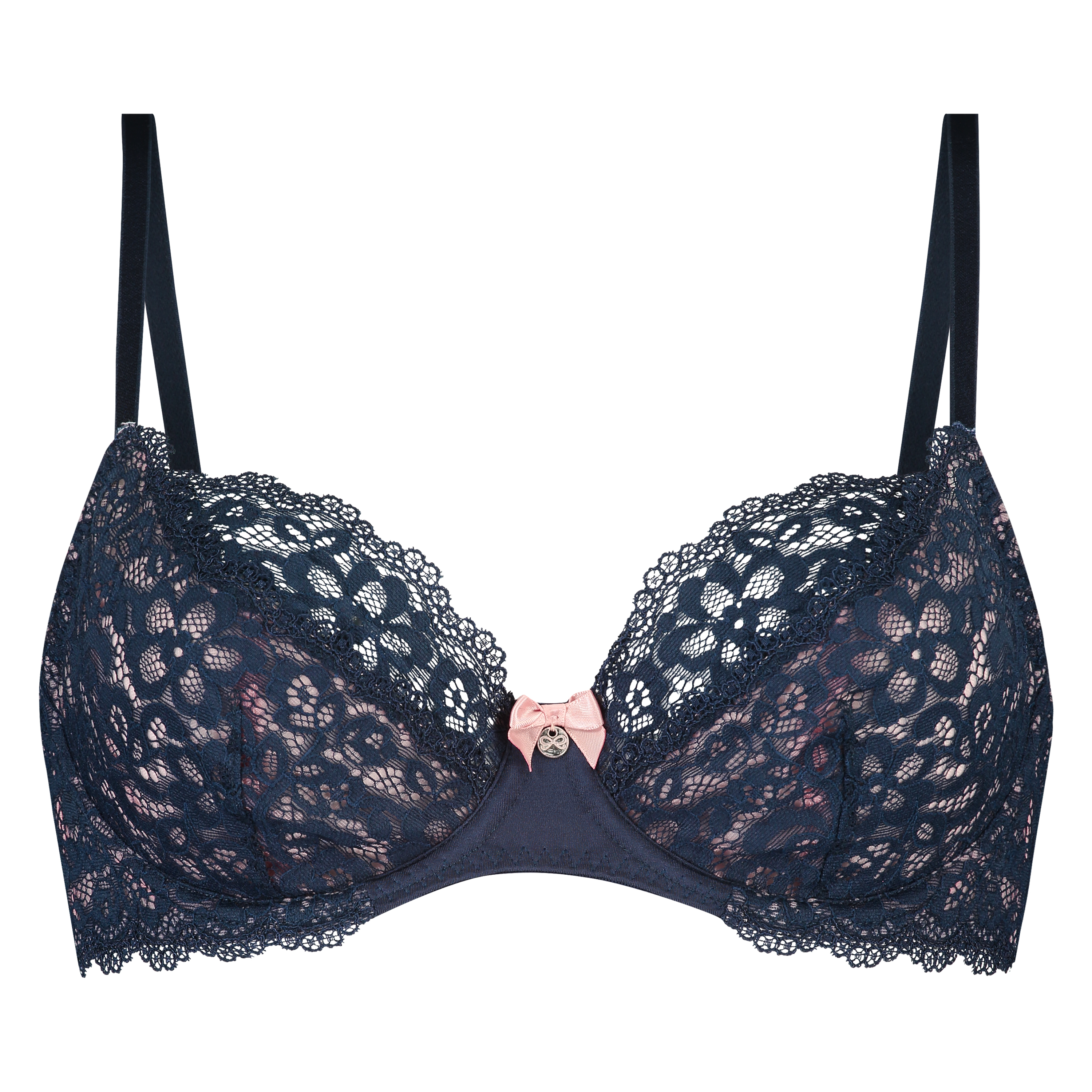 Marine Non-Padded Underwired Bra, Blue, main